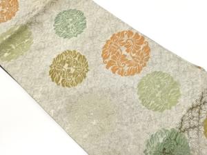 葉丸文に松葉菱模様織出し名古屋帯